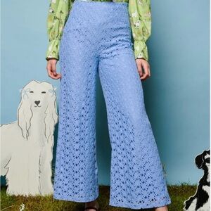 Sister Jane Sky Blue Lace Wide-Leg Pants